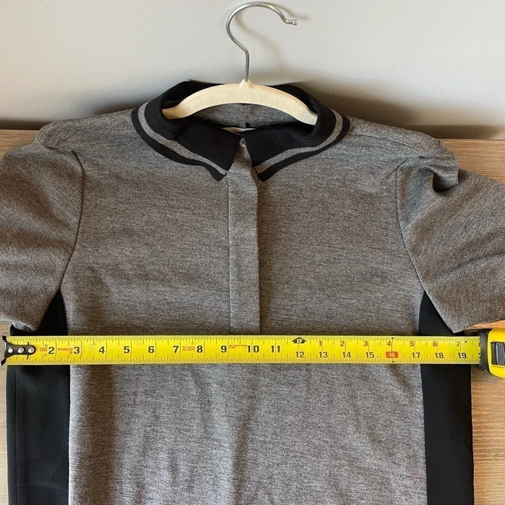 Public School, gray and black polo shirt dress, high-low hemline, size M, EUC - Picture 7 of 8